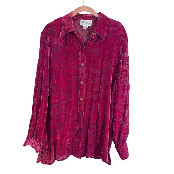 Diane Von Furstenberg Top Women M Pink Burnout Floral Mesh Vintage Preppy Silk - Picture 1 of 13